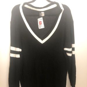 H&M Varsity V Neck Sweater